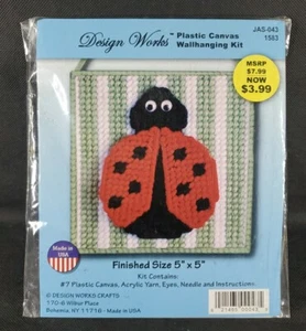 NEW Design Works Daisy JAS-043 Plastic Canvas Wallhanging Kit 5x5 Lady Bug - Picture 1 of 6