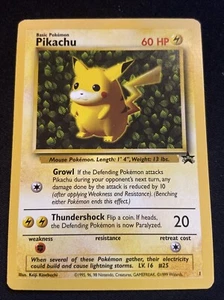 Tarjeta Pokémon Pikachu Black Star #1 League Promo WOTC LP+ - Imagen 1 de 3