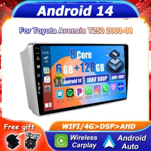Car Stereo For Toyota Avensis T250 2003-08 Car Play Android 14 GPS Sat Nav 128GB - Bild 1 von 18