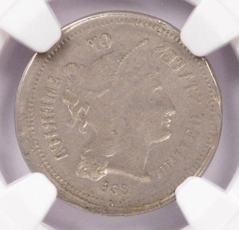 1866 3CN Three Cent Nickel Mirror Brockage & Broadstruck NGC VF35 Cover