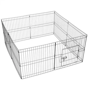 24''  8/16/24/32 Panel Metal Pet Playpen Folding Fence Exercise Pen with Door - Picture 1 of 12