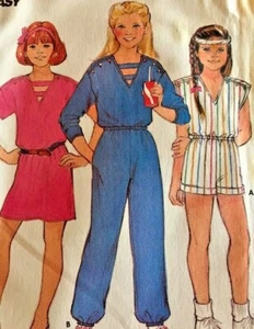 Butterick Sewing Pattern 6575 Jumpsuit Dress 7 8 10 Easy Uncut Summer Girls - Picture 1 of 3