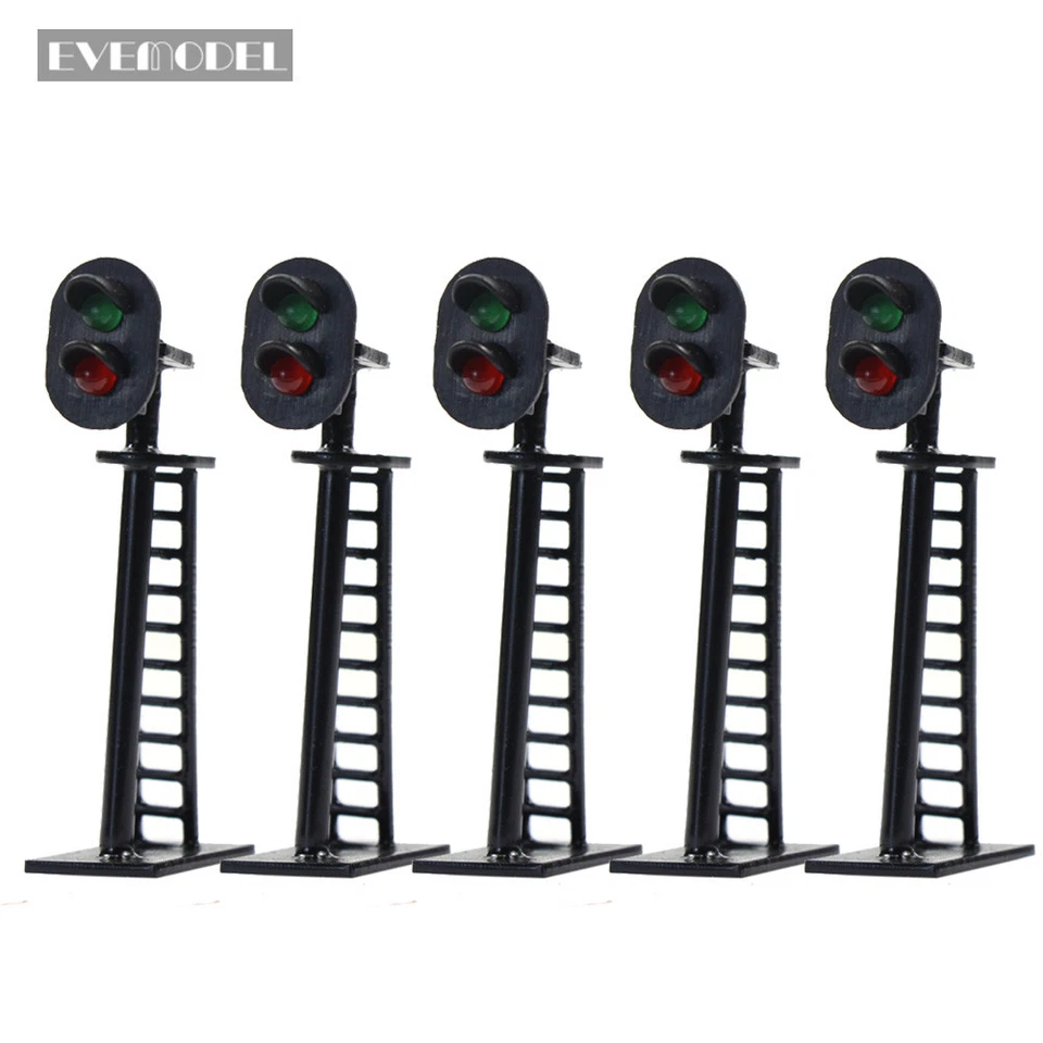 JTD05DE Neu 5 Stk. Ampeln LED Signal Lichtsignal 40mm 12V rot/grün Spur N - Bild 1 von 4