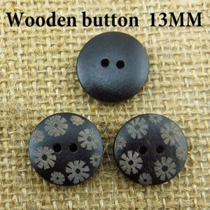 Pkg of 20 FLOWER 2-hole Wooden Buttons 1/2" (13mm) Craft (1714) - Picture 1 of 2