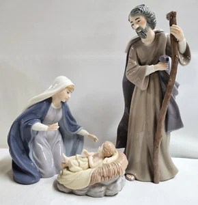 Grandeur Noel Porzellan Heilige Familie Set Krippe 13" Josef Maria & Jesus 2002 - Bild 1 von 10