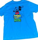 Disney Parks Mickey Mouse T Shirt Mornings Should Start At Noon Blue Large