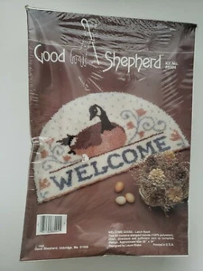Good Shepherd Floral "Welcome Goose" Latch Hook Kit #86004 20x34" Vintage 1985 - Picture 1 of 2
