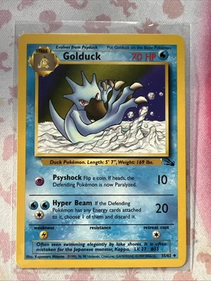 Pokémon Entoron Golduck 35/62 englisch Uncommon Fossil 1999 Vintage  Karten alt - Bild 1 von 4