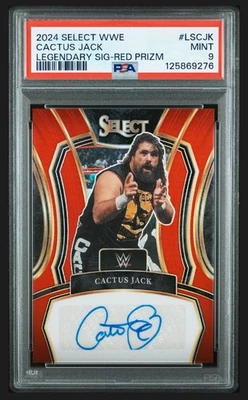 2024 Select WWE Cactus Jack Legends Red Prizm /99 Auto Autograph #LS-CJK PSA 9 - Image 1 of 2