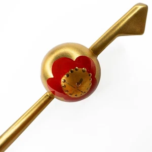 Vintage Japanischer Tama Kanzashi Haarschmuck Gold Lack Botan Pfingstrose - Bild 1 von 4