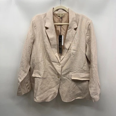 Chaqueta Blazer DG2 by Diane Gilman Lino 1X Beige Ligera Ropa de Oficina Nueva con Etiquetas Foto 1 de 4