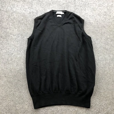 Peter Millar Sweater Vest Mens Large Black Crown Soft Merino Wool Silk Golf - Image 1 of 4