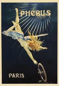 16504.Wall Decor Poster.Interior Art.Phebus French Cycle Ad Winged Woman Wheel - Picture 1 of 1