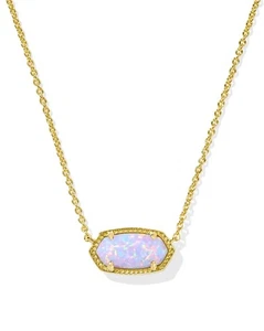 🌟Nuevo 💗$95 Kendra Scott🌟 Collar Colgante Oro Elisa Lila Púrpura Ópalo Kyocera - Imagen 1 de 7