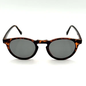 Designer Classic Round Sunglasses Tortoise Shell Fashion Frame Gray Lenses - Picture 1 of 10