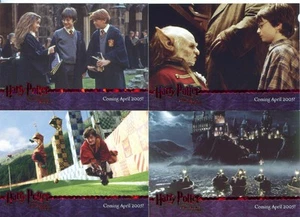 Harry Potter Sorcerors Stone Complete Red Stamped Promo Card Set 1-4 - Picture 1 of 1