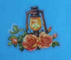 Lanterna Con Rose Adesivo Trasparente 2,25" x 2,5" (AD) - Foto 1 di 2