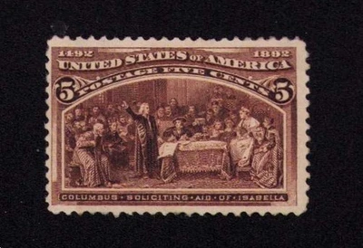 234 5¢ Columbus and Queen Isabela Partial Gum, MH Stamp 1893 - Image 1 of 3