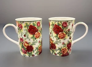 VTG Royal Albert Old Country Roses Afternoon Tea II Coffee Mugs Set Of 2 - Picture 1 of 7