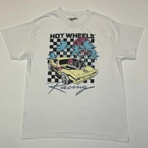Hot Wheels T-Shirt Grafica Uomo Grande Bianca 100% Cotone Manica Corta Tee Auto - Foto 1 di 12
