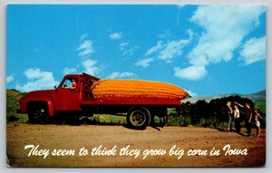 Cartolina d'epoca Iowa mais gigante su camion Es-N-Len foto - Foto 1 di 2
