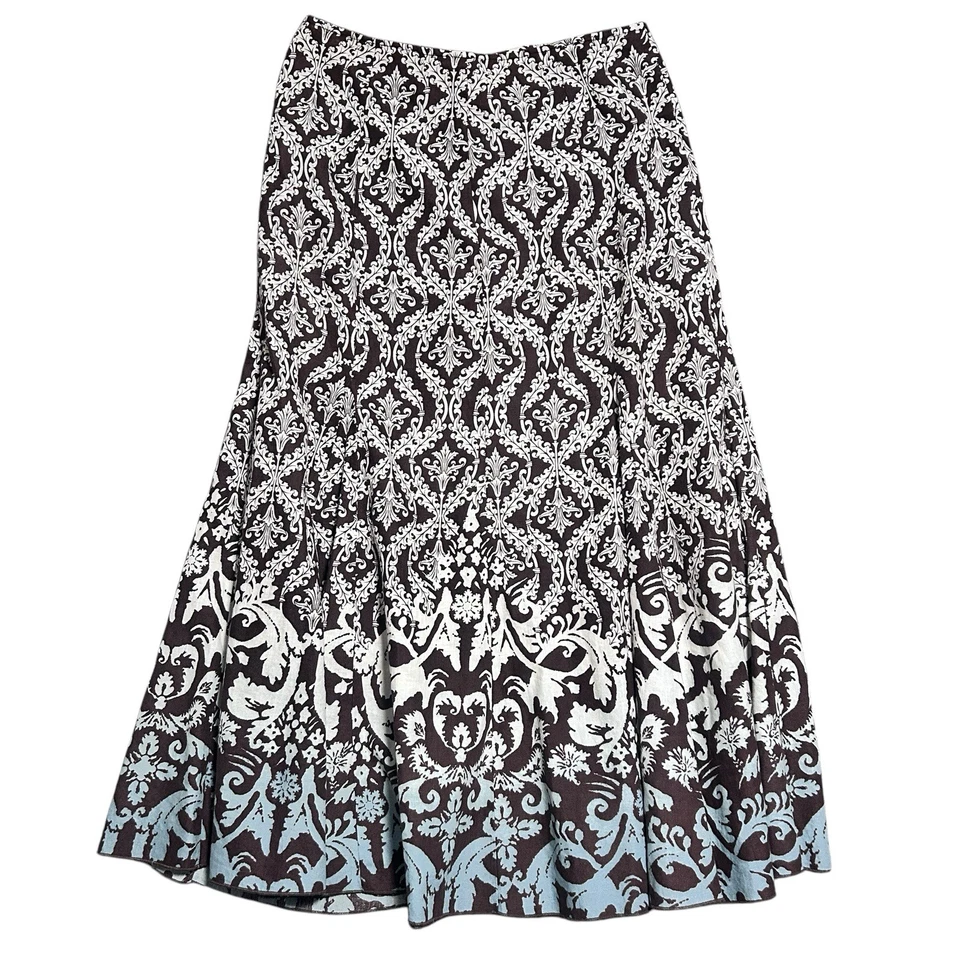 Maxi Falda Trompeta Hippie Boho Tapemeasure De Colección Para Mujer Marrón Paisley Lino M 4 Foto 1 de 4