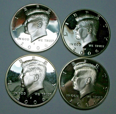 4 2006 S Kennedy 90% Silver  Proof Half Dollars - Image 1 of 4