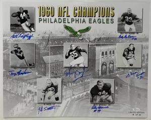 (7)  Multi Signed 1960 Champion Philadelphia Eagles 16x20 Photo JSA 103 - Foto 1 di 5