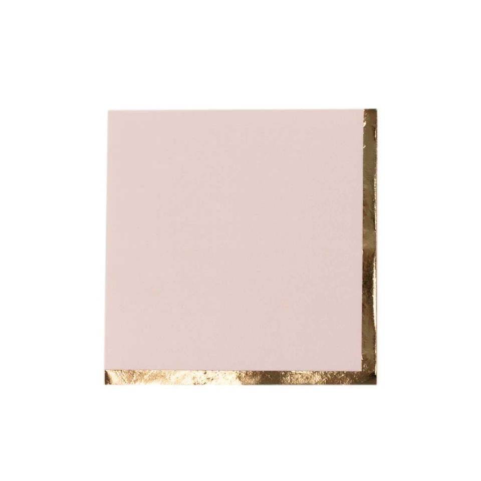 50 Soft 2 Ply Disposable Dinner Cocktail Paper Napkins Gold Foil Edge Napkins - Image 1 of 2