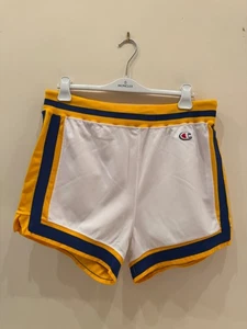Vintage 1990s Game Shorts Champion Size 40 Pro Rise White Gold Blue Team Issued - Picture 1 of 9