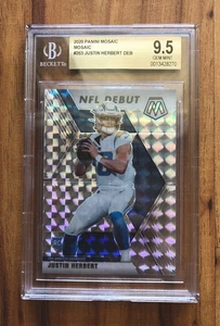 2020 Panini Mosaic Justin Herbert NFL Debut Rookie Card BGS 9.5 Mosaic Prizm - Picture 1 of 2