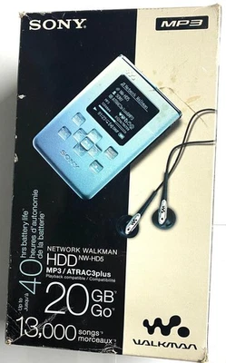Sony NW-HD5 MP3 Player 20GB ATRAC3plus Walkman Pre-Owned - Image 1 of 3