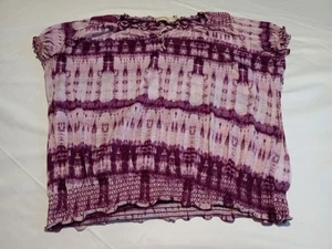 Blusa para mujer vintage descolorida Glory púrpura tie dye talla grande - Imagen 1 de 6