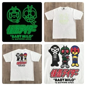 Glow in the Dark BAPE × Kamen Rider Milo T-Shirt White A Bathing Ape Size M - Picture 1 of 9
