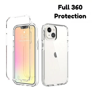 Full 360 Cover Screen Protectors & Clear Shockproof Cases For iPhone 14 15 16 17 - Picture 1 of 4