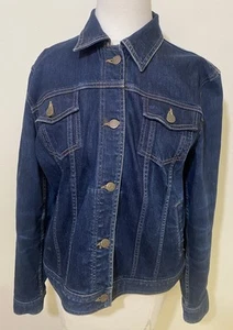 Ralph Lauren Jeans Co Jean Jacket Womens Trucker Blue Denim Dark Wash Sz P L - Picture 1 of 13