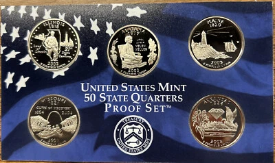 2003 S Proof State Quarters Clad 5 Coin Set - Coins Only - No Case, Box or COA - Image 1 of 2