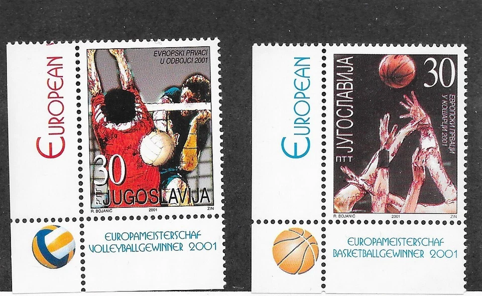 YUGOSLAVIA Sc 2535-6 NH EDICIÓN DE 2001 - DEPORTE - BALONCESTO Foto 1 de 1