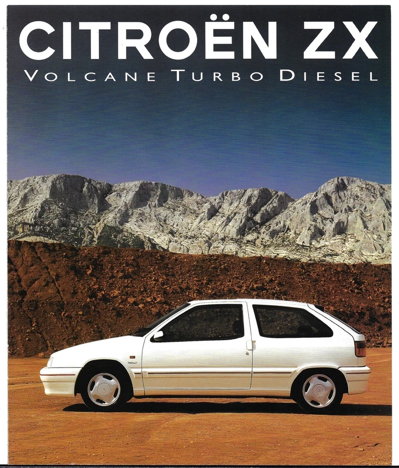Citroen ZX Volcane Turbo Diesel 1993 UK Market Foldout Sales Brochure 3-dr, 5-dr - Image 1 of 1
