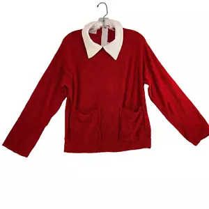Geri-Wear Damen S/M (34-38) Top rot weich Strick adaptiv ältere Menschen Handicap Neu aus altem Lagerbestand Vintage - Bild 1 von 10