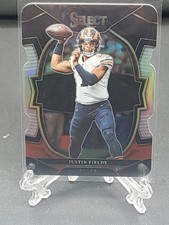 Justin Fields 2022 Panini Select Concourse Black & Red Prizm Die-Cut #60 Bears