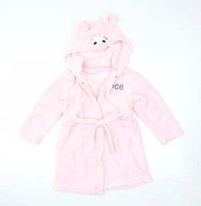 Matalan Girls Pink Solid Polyester Top Robe Size 3-4 Years - MOUSE HOOD - Picture 1 of 12