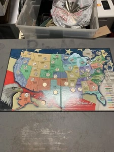 H.E. Harris & Co. State Quarter Map w/ Quarters - Picture 1 of 4