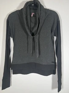 Sweaty Betty black gray colorblock cowl neck drawstring sz XS yoga comfy - Picture 1 of 8