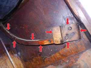 White Sewing Machine Co. Parlor Cabinet Machine Platform Guide & Stop Blocks - Picture 1 of 7
