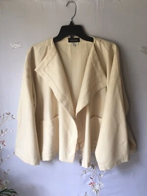 Eskandar Womens Ivory, Open Cardigan Sweater Size 0, 90%Wool,10%cashmere Tweed - Изображение 1 из 4
