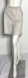 Pantalones Cortos VENEZIA Beige Algodón Caqui Para Mujer Talla 22 Cordón Puño Dobladillo Informales - Imagen 1 de 9