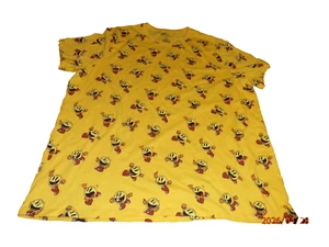 NEW- NAMCO PAC-MAN VIDEOGIOCO STAMPA ALL OVER T-SHIRT GIALLA UOMO TG 3XL - Foto 1 di 6