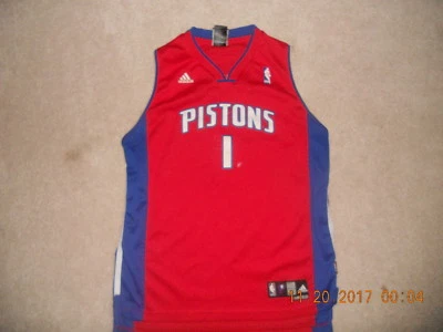 Camiseta de basquete Detroit Pistons Chauncey Billups #1 Swingman Home Youth GG vermelha - Imagem 1 de 4