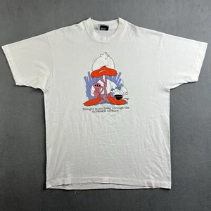 Vintage Jim Benton Shirt Mens XL Single Stitch Duck Coffee Funny Cartoon 80s - Picture 1 of 11